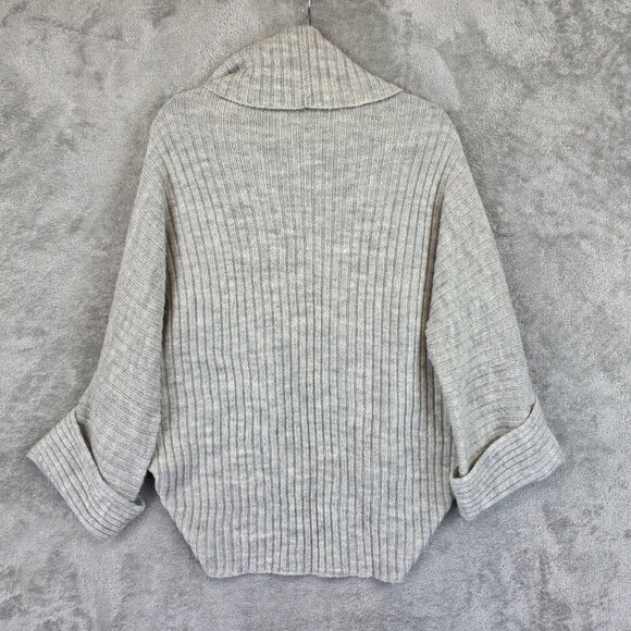 Banana Republic Sweater Womens M/L Gray Alpaca Open Front Shawl Collar Cardigan - Picture 9 of 9